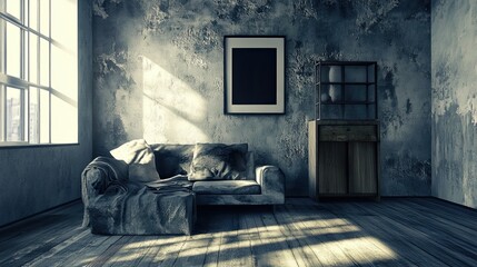 Modern Living Room with Abstract Decor