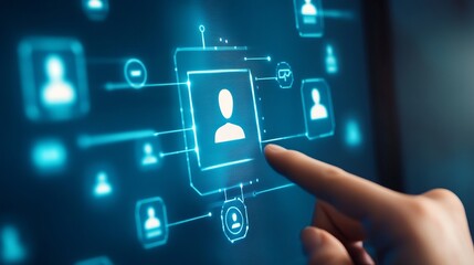 Onboarding concept. Person touch virtual onboarding icon for human resources business industry to introduce newly hired employee into an organization with behavior, welcome, knowledge, and skill