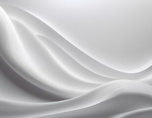 Naklejka premium Modern abstract design featuring smooth white waves and flowing curves, creating a minimalist and dynamic texture for contemporary backgrounds.