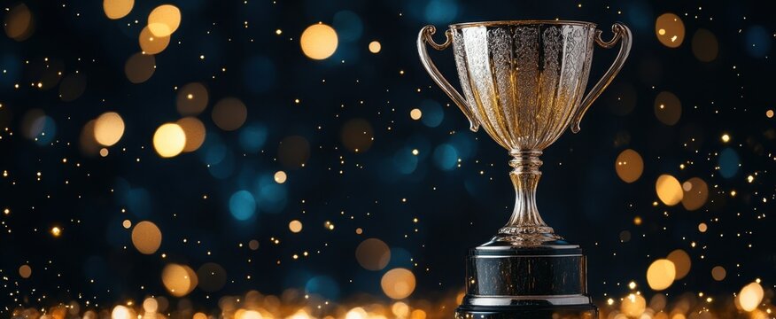 The Trophy on Sparkling Background