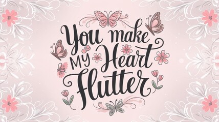 Elegant Card Design Featuring Butterfly Illustrations and Quote