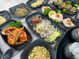 korean style raw beef octopus slice