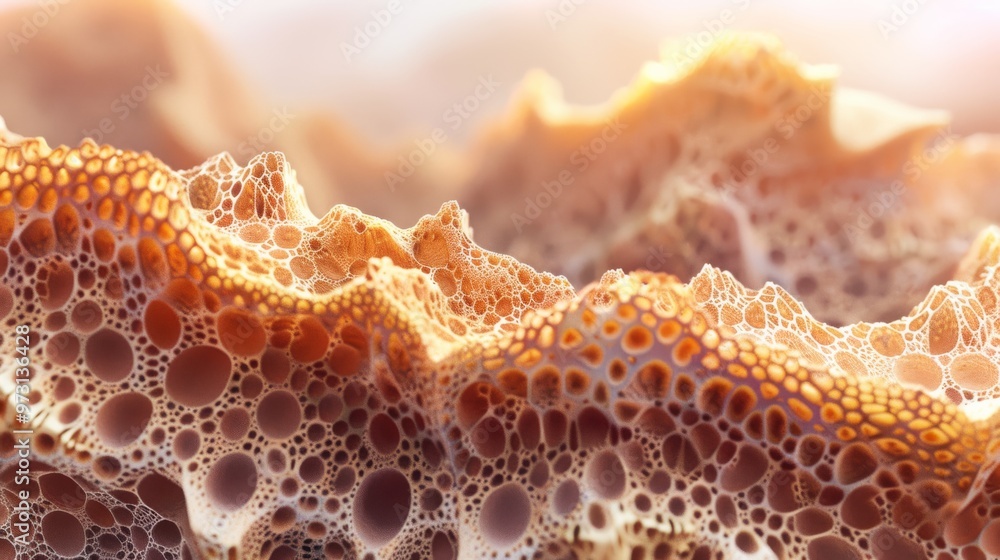 Poster High-definition 3D render of skin microstructure Close-up photo with clean background