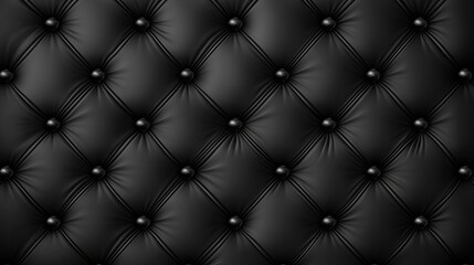Fototapeta premium Elegant Black Tufted Leather Background