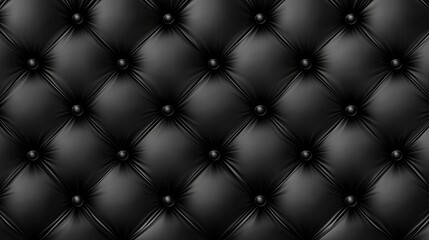 Fototapeta premium Elegant Black Upholstery Texture with Buttons