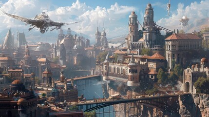 Fototapeta premium Fantasy Cityscape