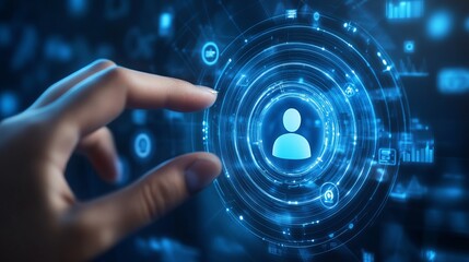 Onboarding concept. Person touch virtual onboarding icon for human resources business industry to introduce newly hired employee into an organization with behavior, welcome, knowledge, and skill