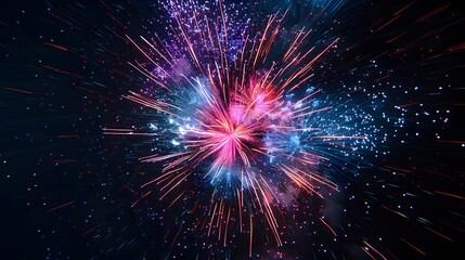 Obraz premium Starburst Fireworks: A stunning starburst fireworks display, representing celebration and festivity. 