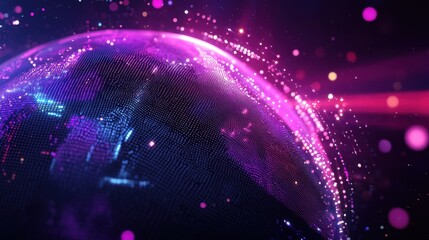 Colorful Abstract Globe with Light Effects