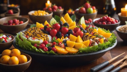 Fruit Platter with Chocolate Dip