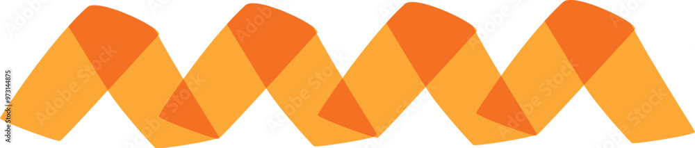 Poster abstract orange shape forming a zig zag line pattern on white background