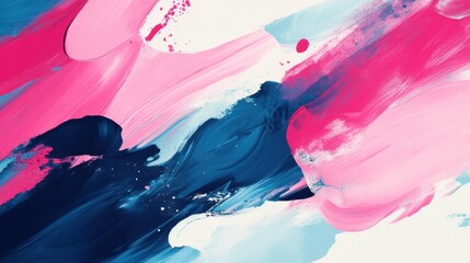 Vibrant Abstract Brush Strokes in Pink and Blue