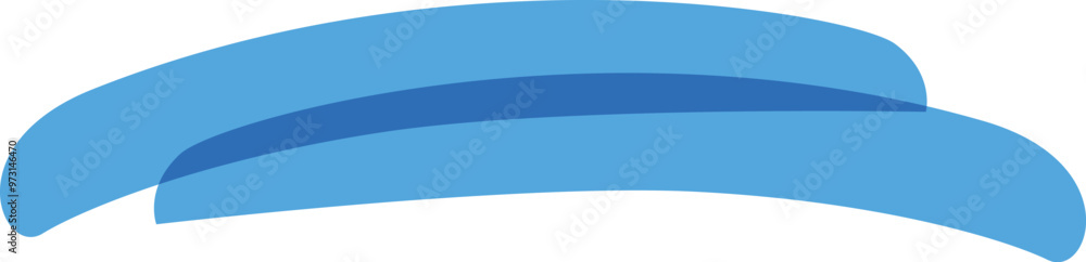 Poster two blue lines are overlapping each other creating a wavy shape on a white background