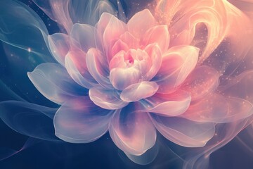 Fototapeta premium Abstract Pink Flower with Delicate Petals and Shimmering Lights