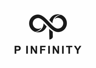 letter p infinity logo, design, vector, illustration, creative icon, template