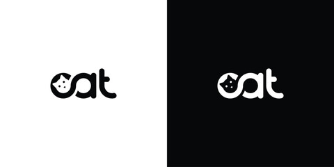 Creative Cat Wordmark Logo. Pet Logo Icon Symbol Vector Design Inspiration.