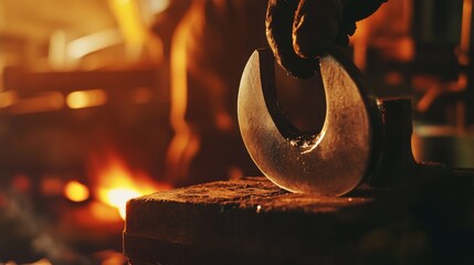 Forging a Horseshoe in a Rustic Workshop