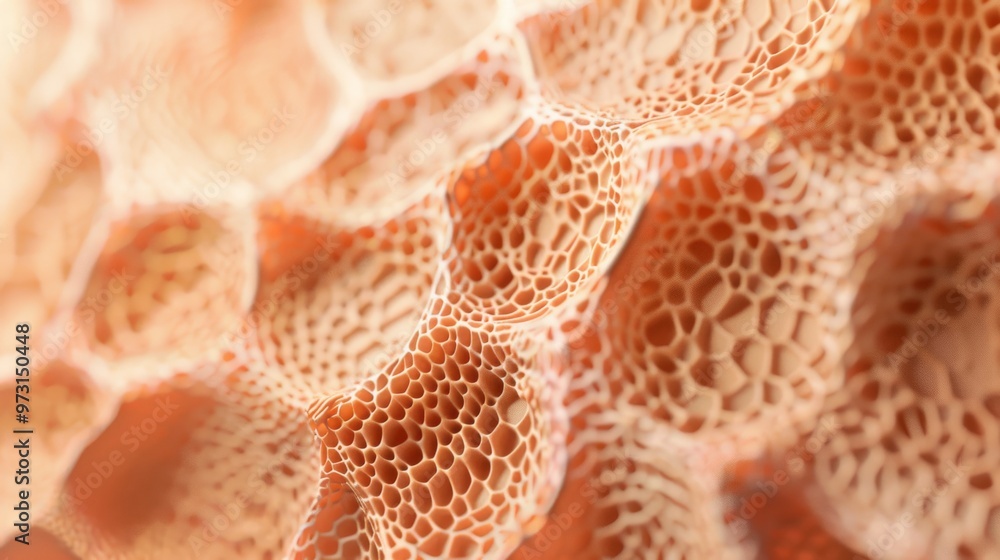 Aufkleber Skin microstructure in a detailed 3D render Close-up photo with clean background