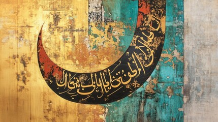 Abstract Arabic Calligraphy with Colorful Background