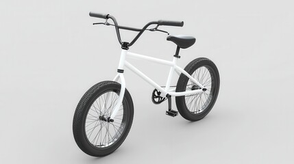 Fototapeta premium White BMX Bike on a Minimalist Background