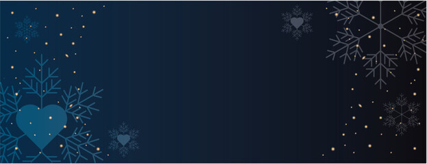 Obraz premium Beautiful christmas banner with text space. Xmas holiday greetings card with snowflakes