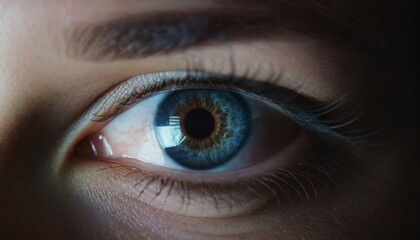 Fototapeta premium female eye close up view , ai generated