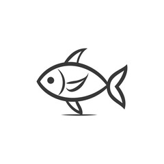 Obraz premium A simple black line drawing of a stylized fish