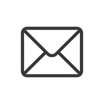 recommend clip art: A simple black outline of an envelope a classic symbol of communication and correspondence