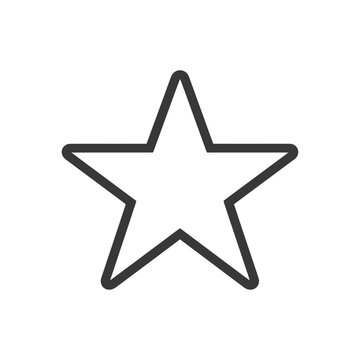 recommend clip art: A simple black outline of a five pointed star