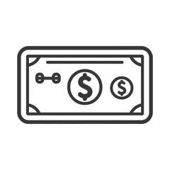 A Simple Line Drawing of a Dollar Bill