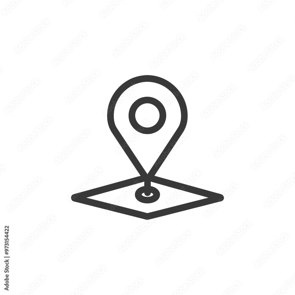 Poster a simple line drawing of a location pin on a map