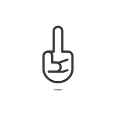 Fototapeta premium A simple line drawing of a hand giving the middle finger gesture