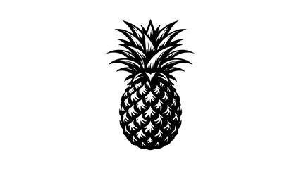 Obraz premium Pineapple silhouette vector illustration.