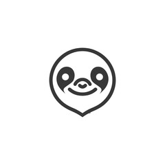 Fototapeta premium A Simple Line Drawing of a Smiling Sloth Face