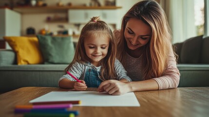 Joyful Moments of Creativity Between Mother and Child