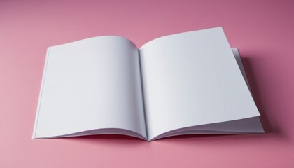 mockup book magazine booklet on color background top view, ai generated, ai