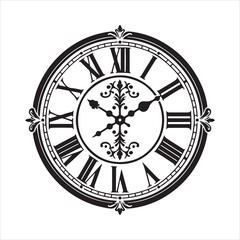 Fototapeta premium Clock silhouette on white background 