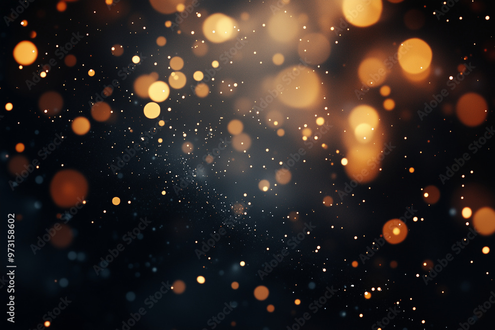 Aufkleber glowing orbs dance in a dark cosmos with shimmering bokeh effect creating a magical atmosphere