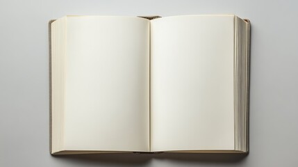 Open book, blank white pages,