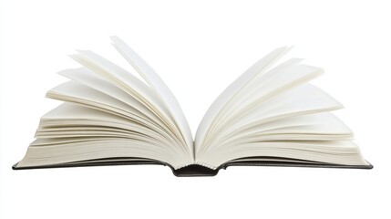 Open book, blank white pages,