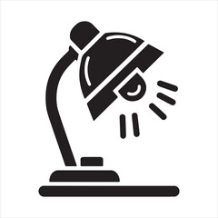 Table reading lamp icon  silhouette on white background
