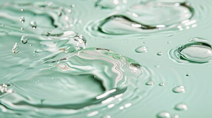 Water droplets magnifying the nourishing properties of skincare serum Close-up photo with clean background