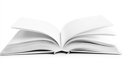 Fototapeta premium Open book, blank white pages,