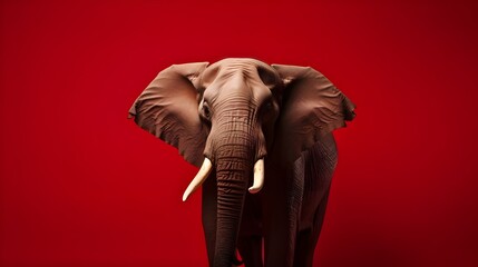 elephant on red background