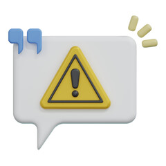speech bubble interruption 3d render illustration