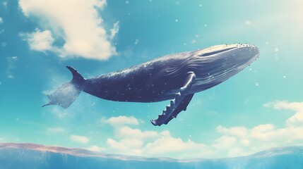 Fototapeta premium whale in the sky