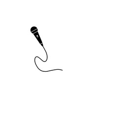 vector illustration of microphone icon, karaoke, mic sound