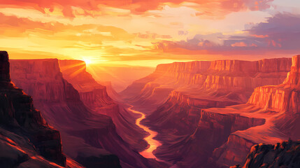 Fototapeta premium Grand canyon. Grand Canyon. Illustration