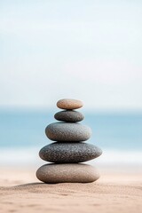 stacked stones on beach