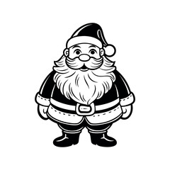 Merry Christmas Santa black and colorful character design